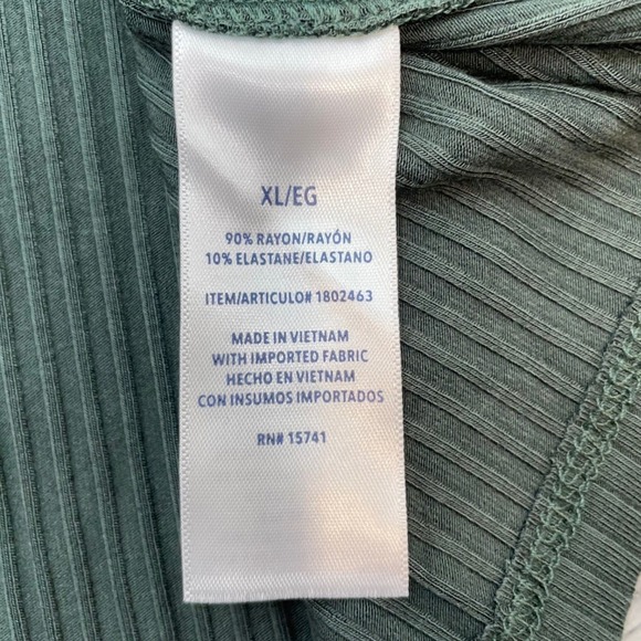 Splendid Olive Green‎ Ribbed Long Sleeve Top Womens XL/EG Casual Tee - Picture 3 of 8